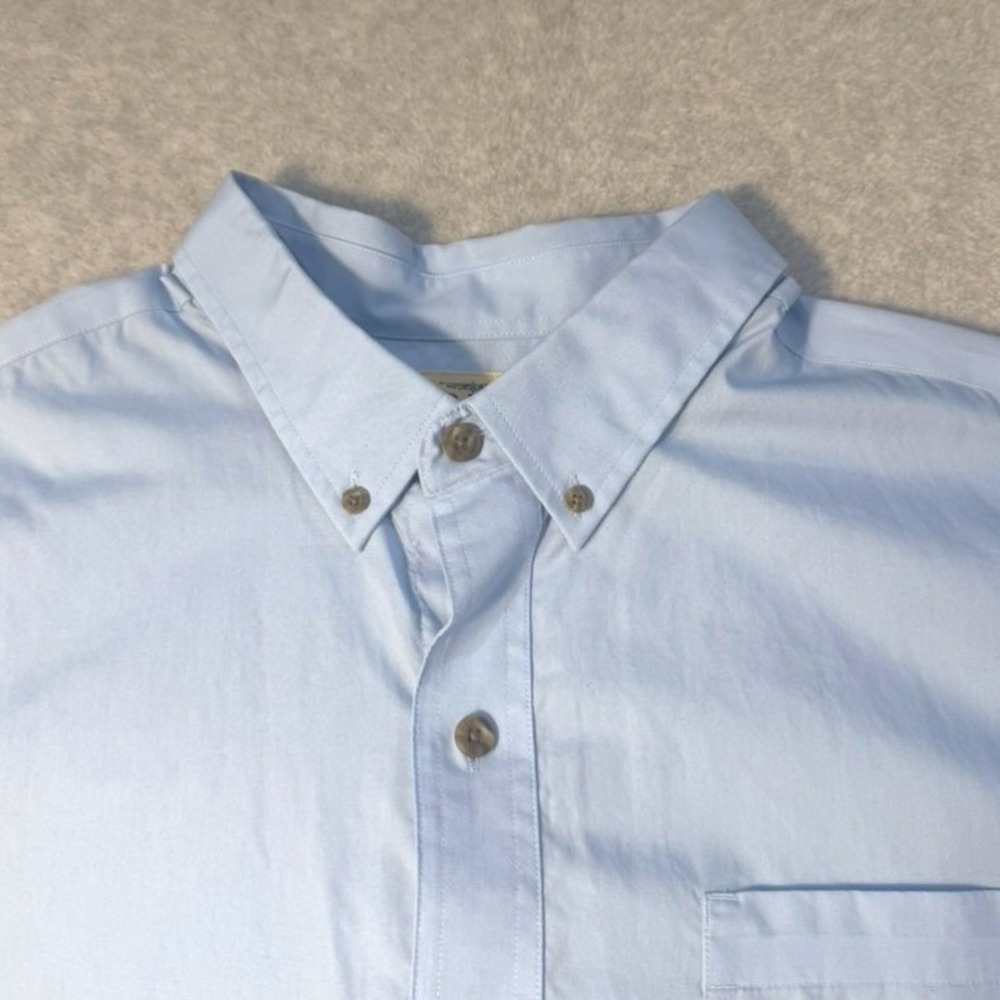 RedHead Light Blue Short Sleeve Button Up Shirt Men's Size 2XL 100% Cotton - Picture 2 of 7